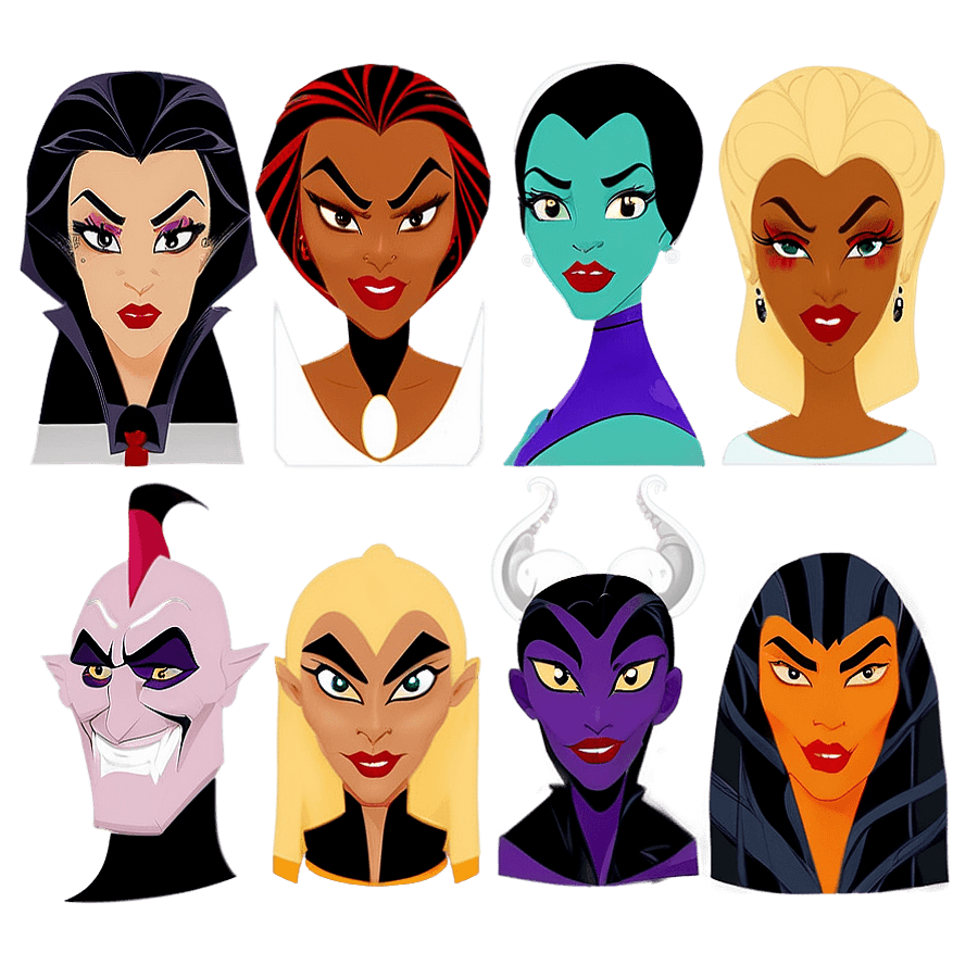 Disney Villains Stylized PNG 06112024