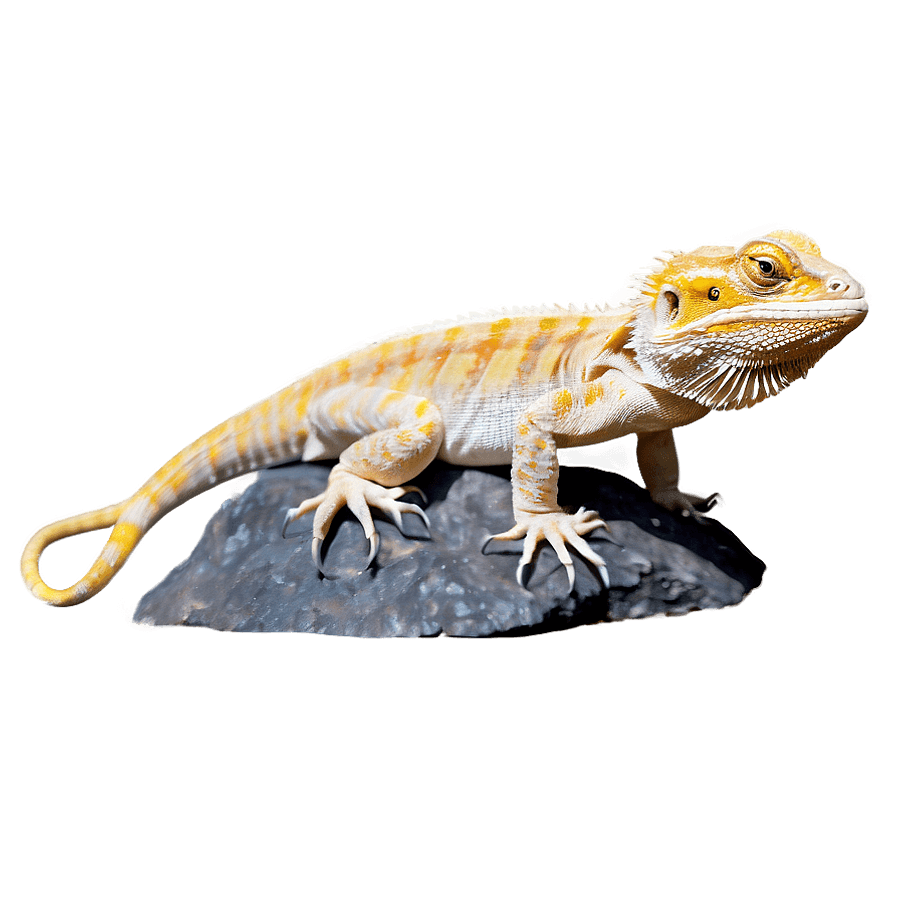 Bearded Dragon on Rock PNG eta