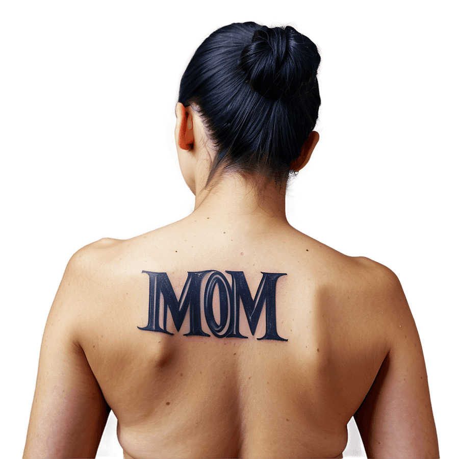 Mom Tattoo in Bold Black PNG 06262024