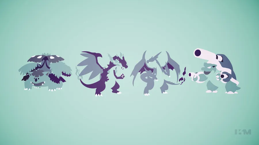 Blastoise with Pokemon characters wallpaper