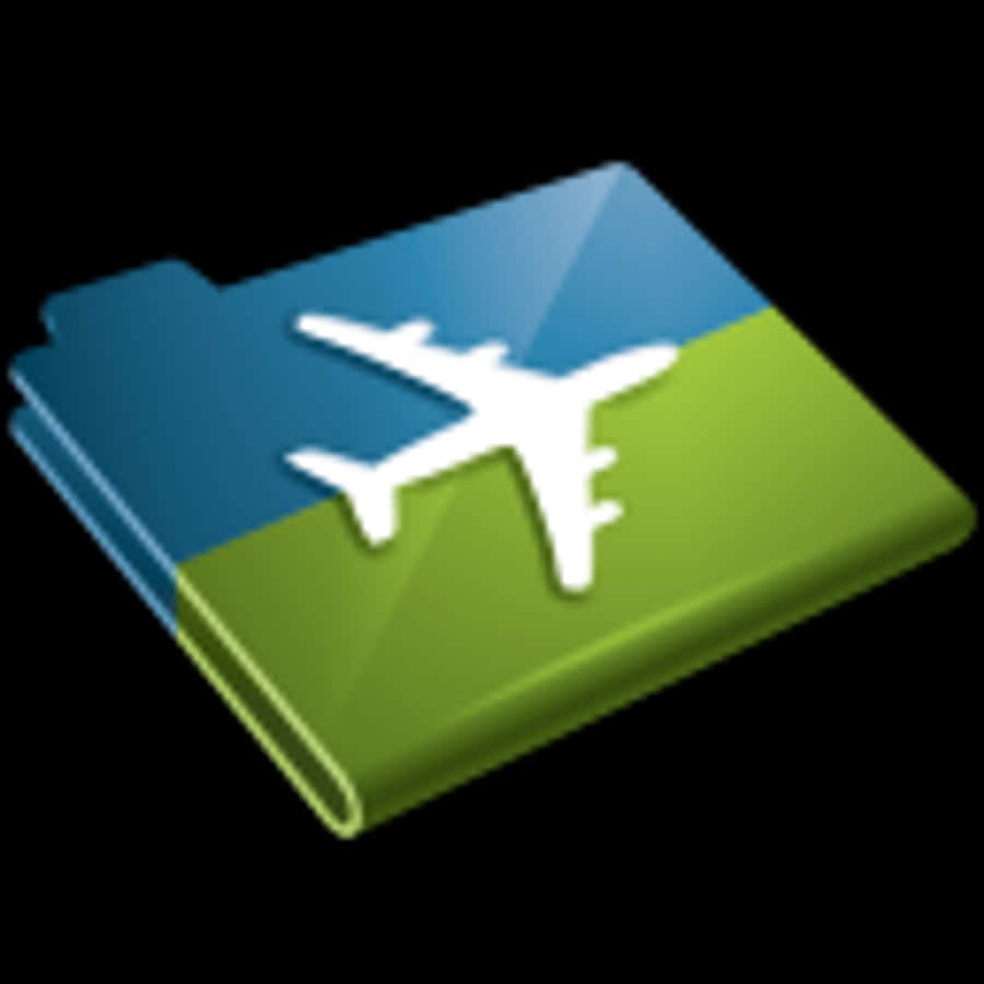 Airplane Iconon Flight Map Folder