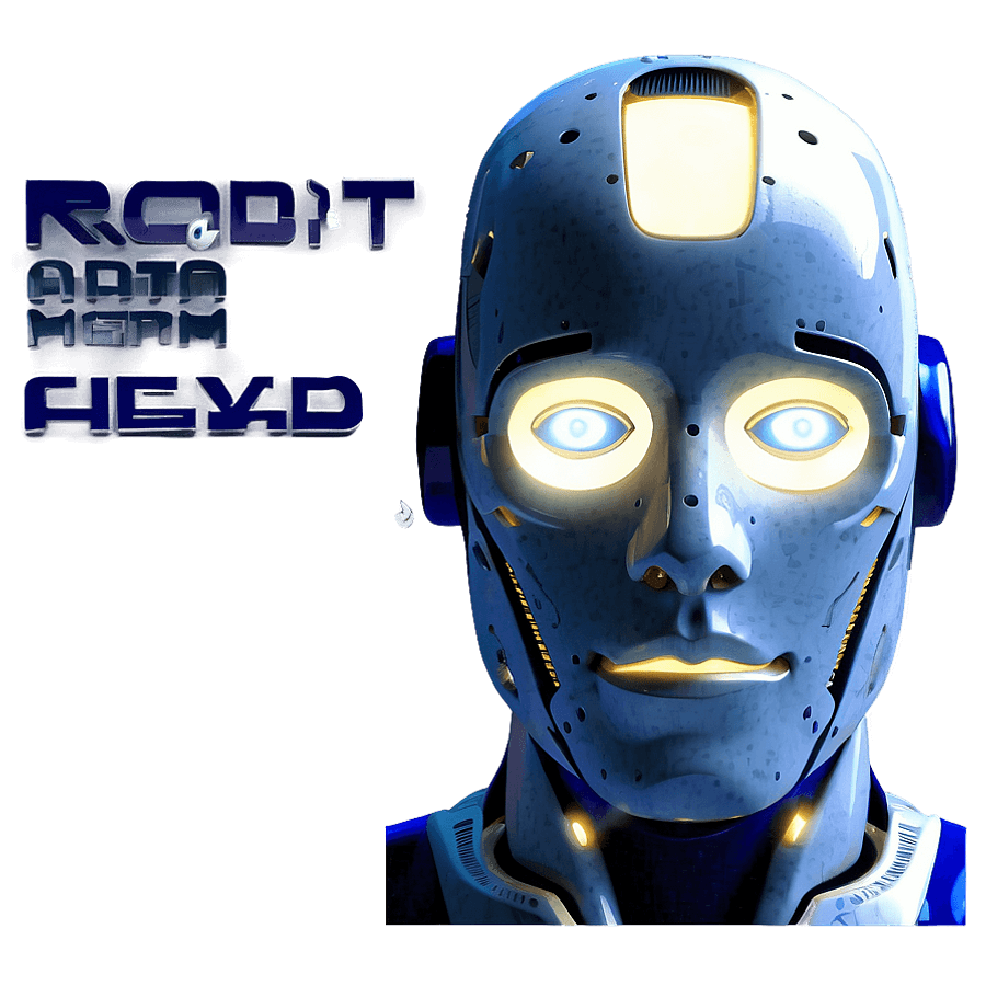 Sleek Robot Head Graphic PNG 10