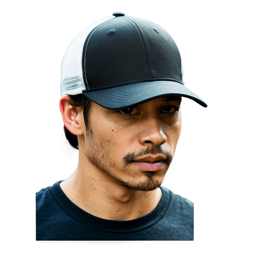 Black Trucker Baseball Cap PNG 94