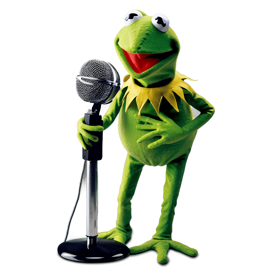 Kermit The Frog with Microphone PNG 05232024