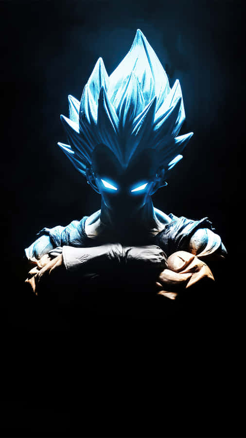 Blauwharige Anime Personage Met Glanzende Ogen