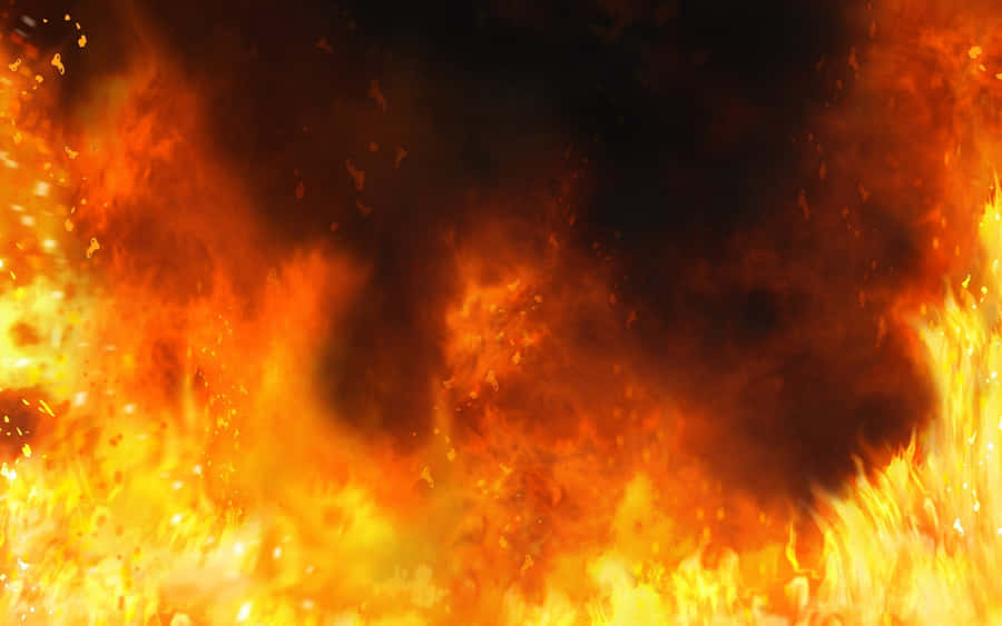 Enild med flammer på en sort baggrund.