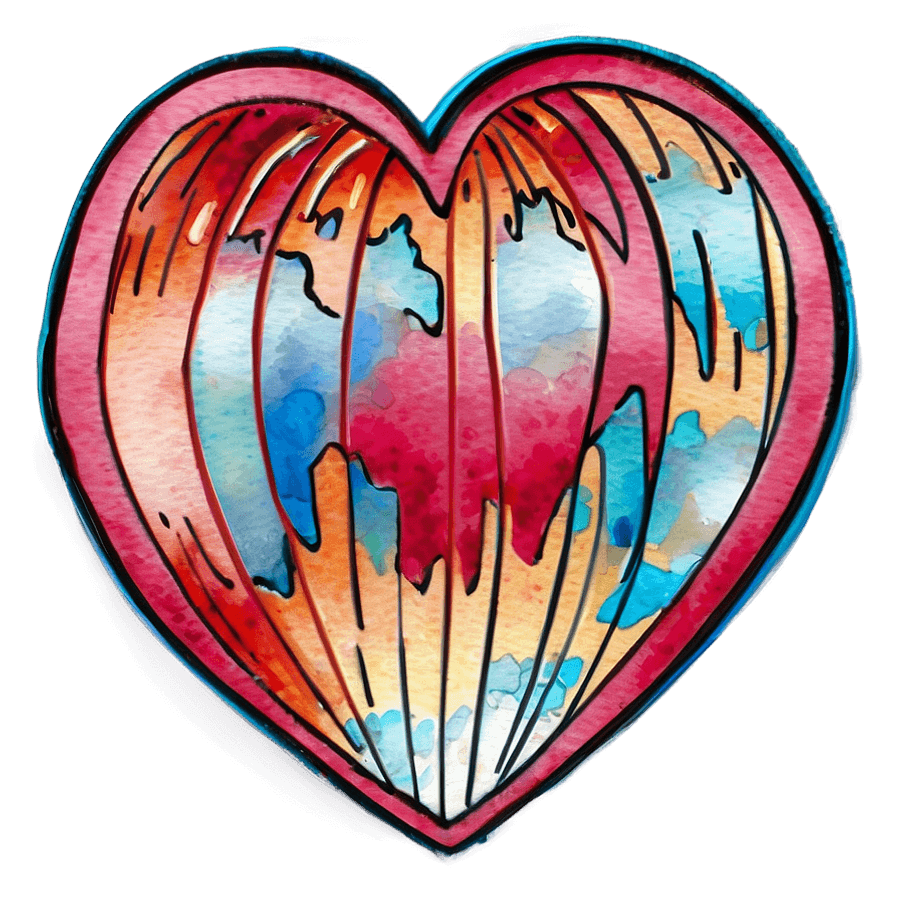 Watercolor Heart Vector PNG 12