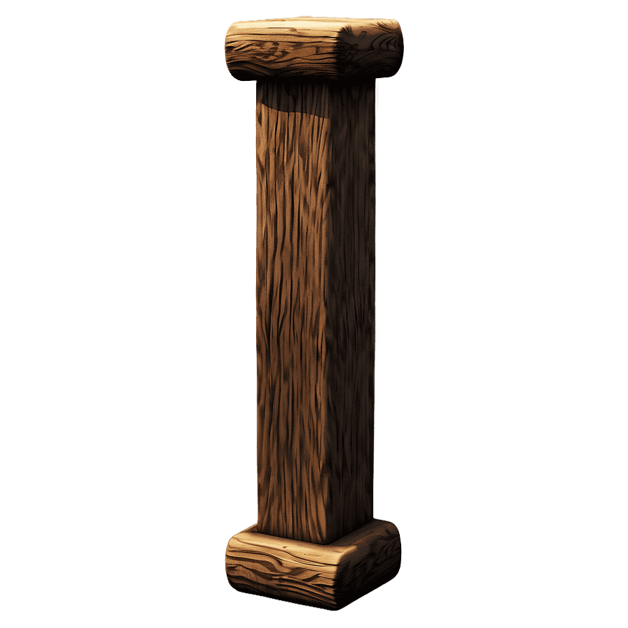 Artistic Wooden Post PNG 06272024