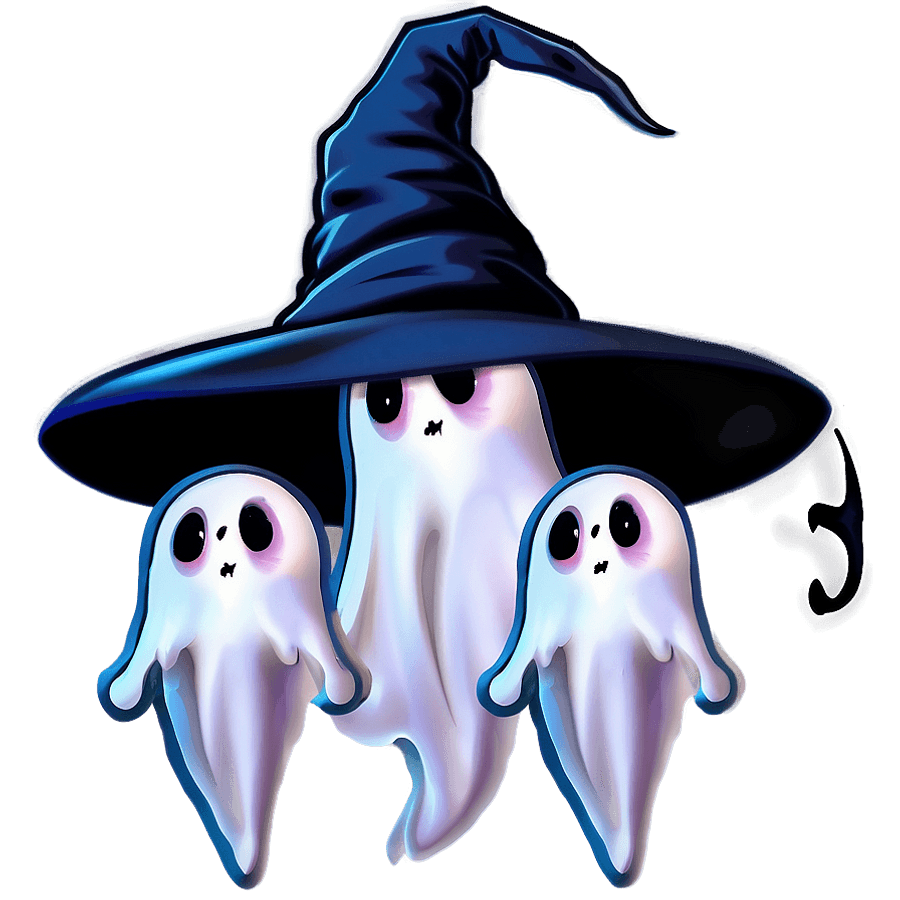 Witch Hat with Ghosts PNG 20
