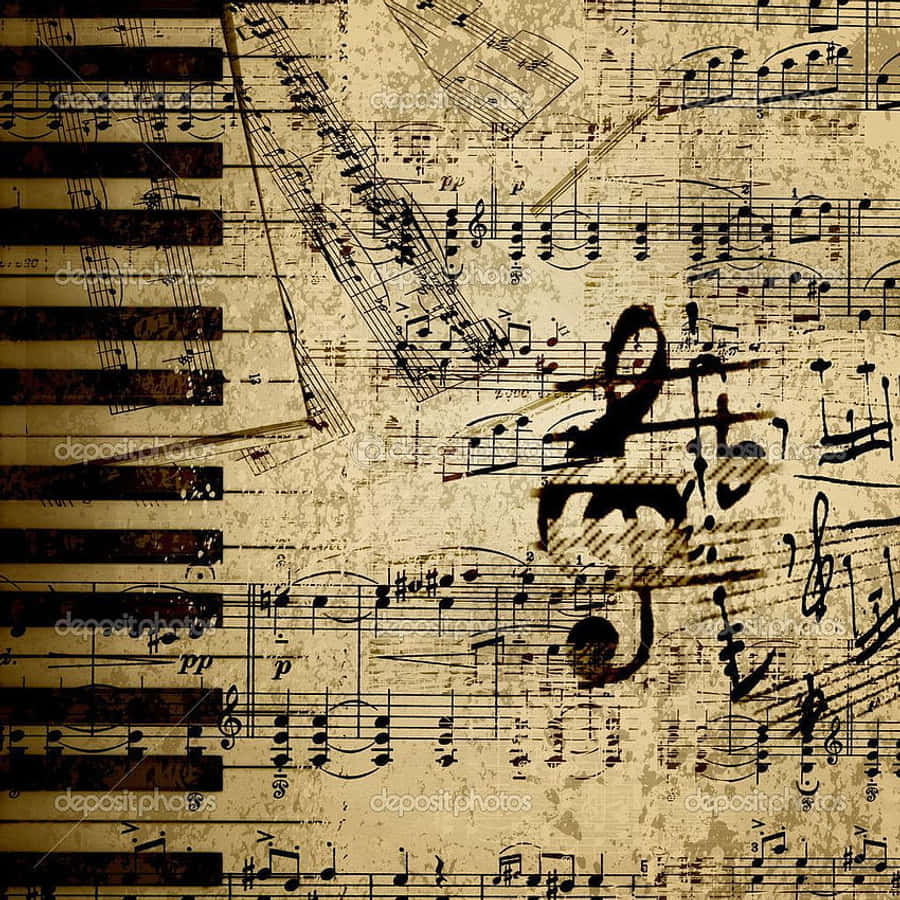 EinKlavierkeyboard mit Musiknoten darauf