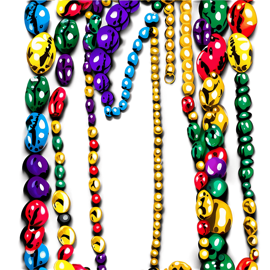 Mardi Gras Beads Border PNG bqj