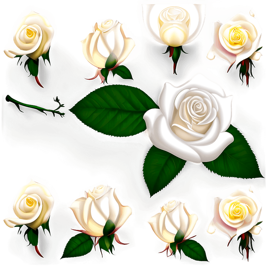 White Roses Pattern PNG xhf