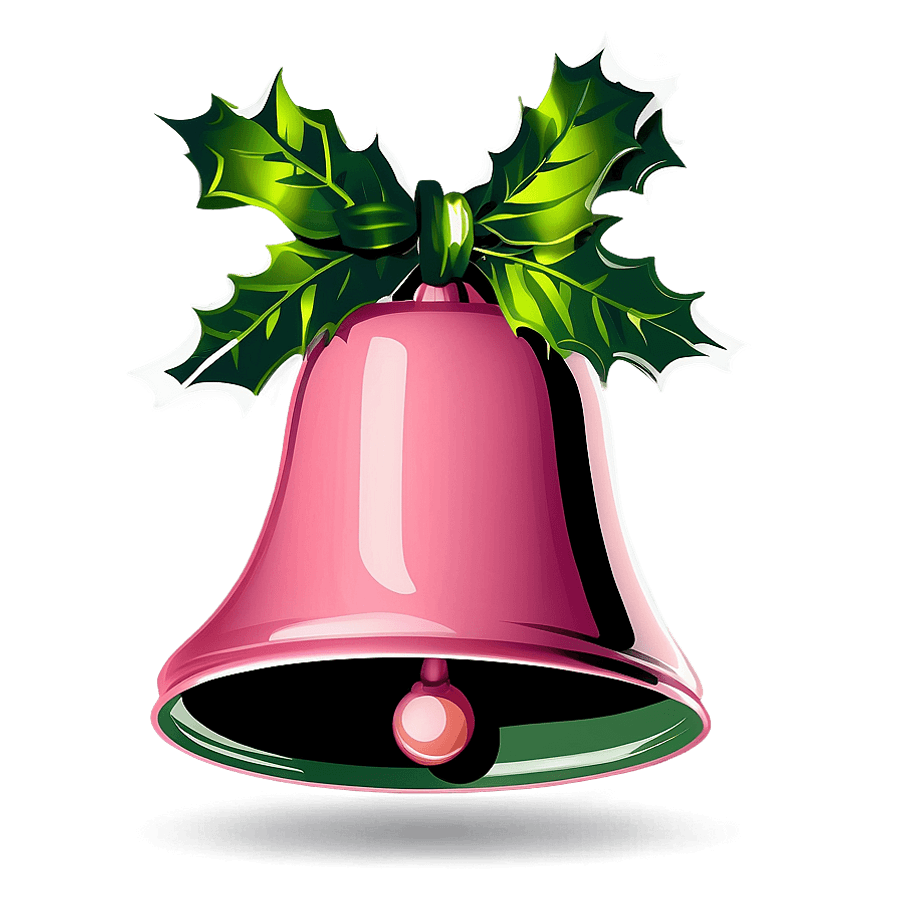 Coral Pink Christmas Bells PNG mcg89