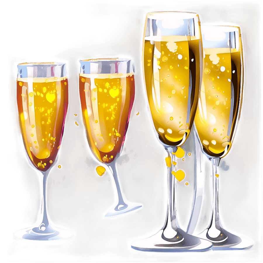 Champagne Glass on Table PNG 05252024