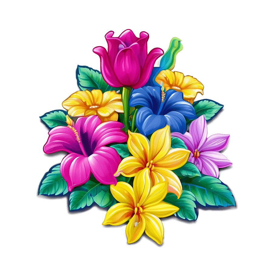 Lisa Frank Flowers PNG vyk55