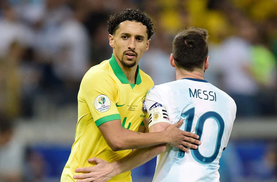 Confronto de Messi Brasil Argentina