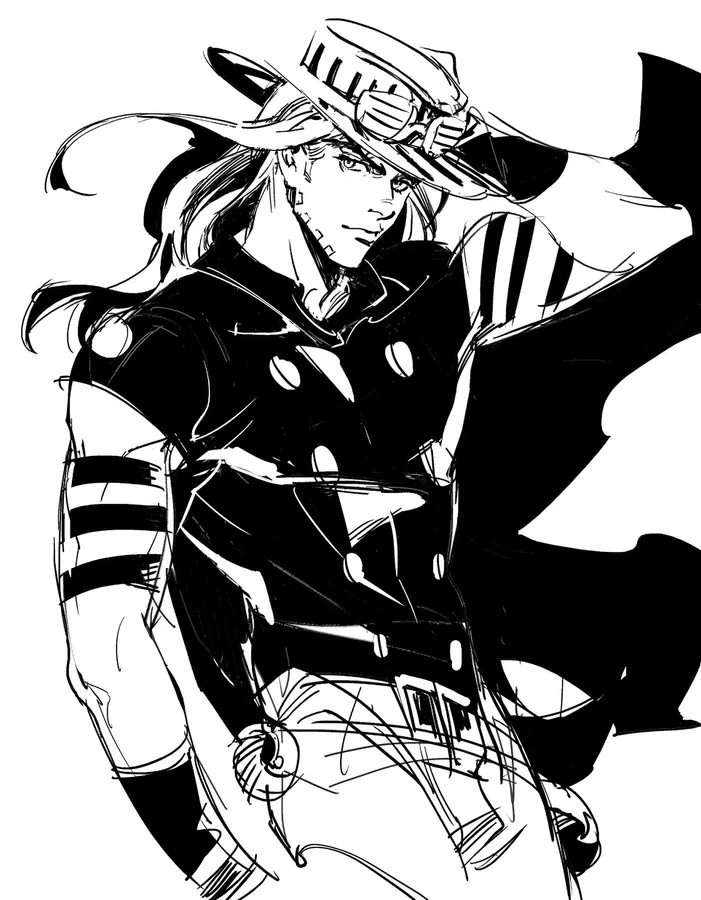 Gyro Zeppeli Outline Drawing wallpaper