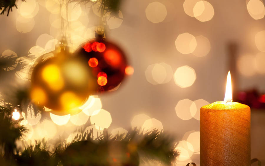 Sjov julestearinlys Desktop Tapet
