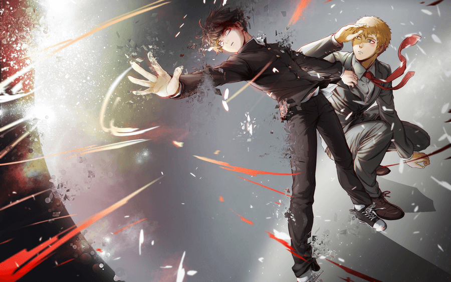 Toanimekarakterer flyver i rummet.
