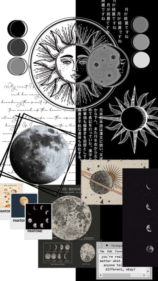 Estéticado Sol e da Lua - Papel de Parede 563 x 1002