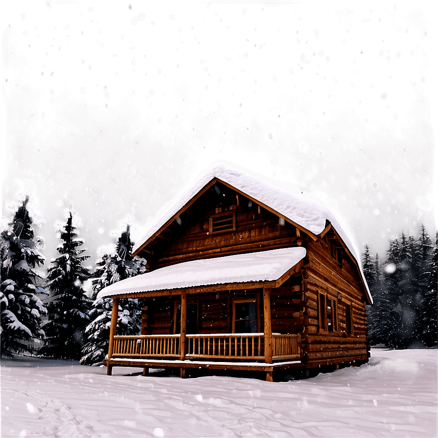 Snow Falling on Cabin PNG 05232024