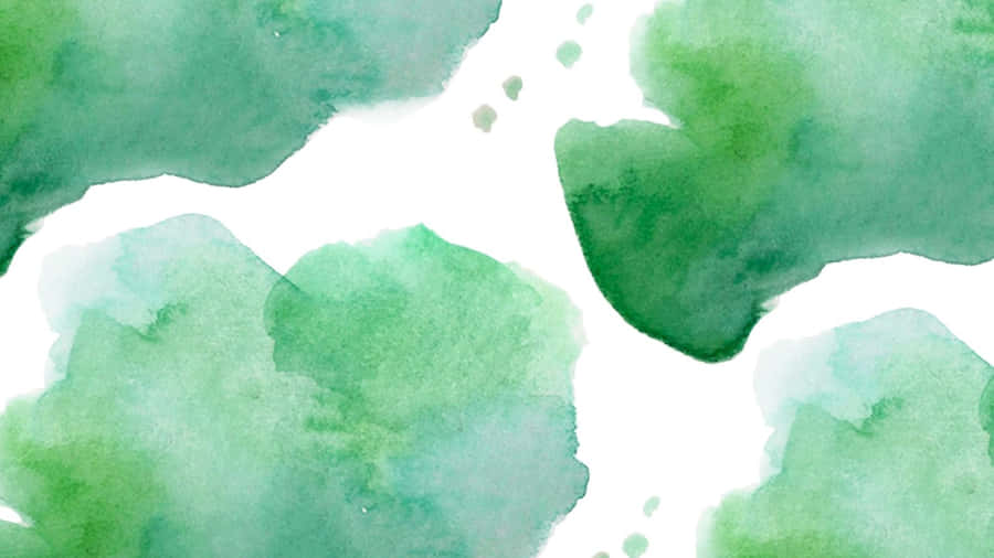 GrüneAquarellblätter auf weißem Hintergrund