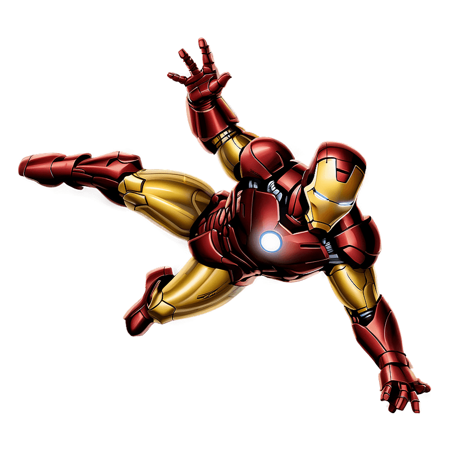 Iron Man Flying Illustration PNG eky98