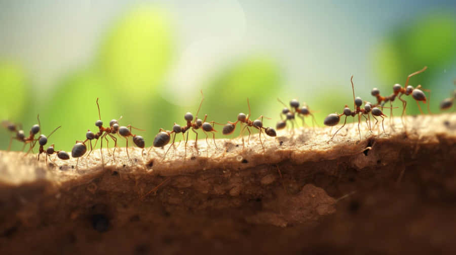 Pavement Ants Marchingon Soil