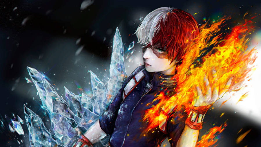 Download Fire And Ice Mha Todoroki Wallpaper | Wallpapers.com