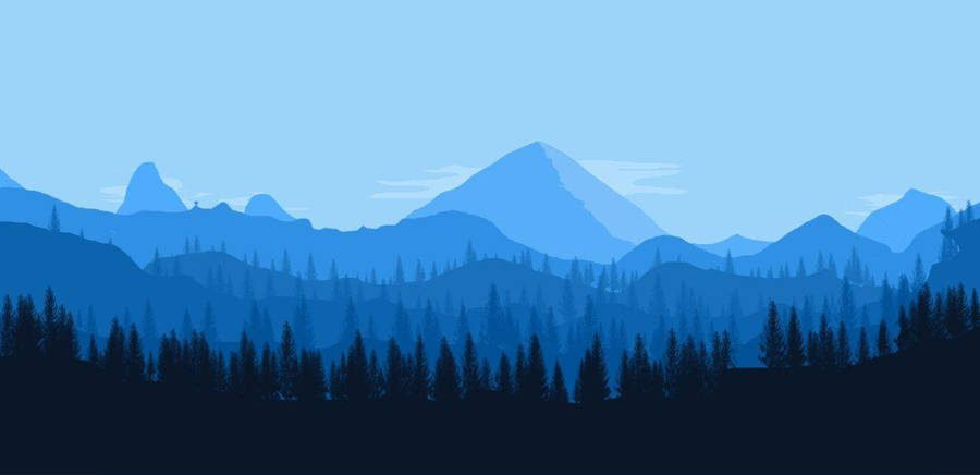 Firewatch blue mountains under light blue sky wallpaper