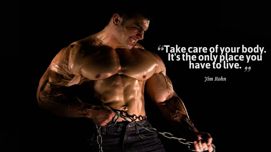 Download Fitness Quote "take Care Of Your Body" Wallpaper | Wallpapers.com