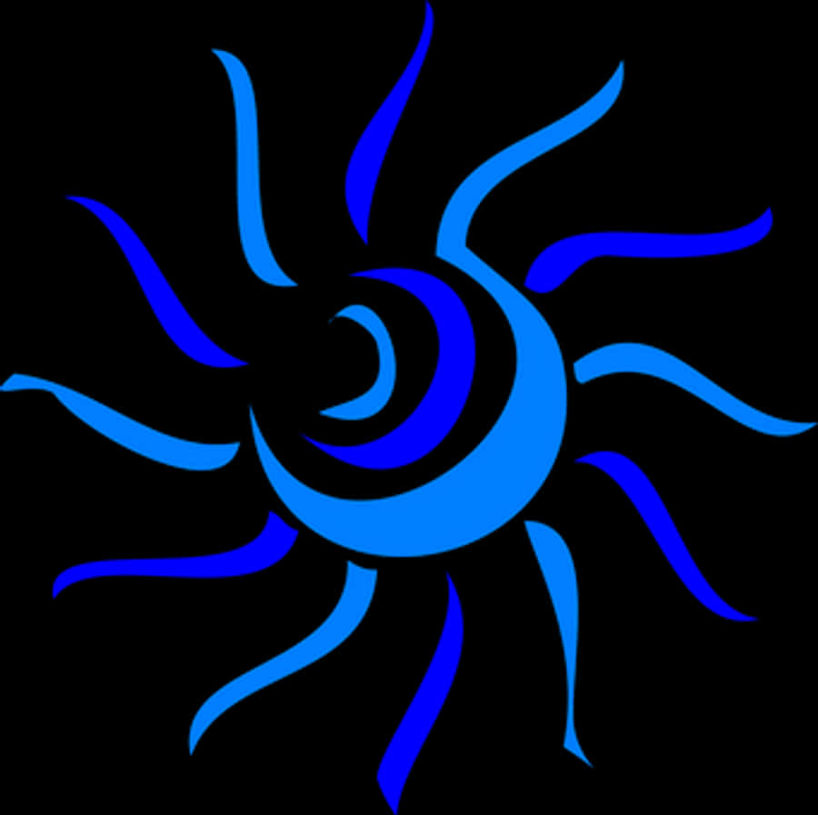 Abstract Blue Sun Design