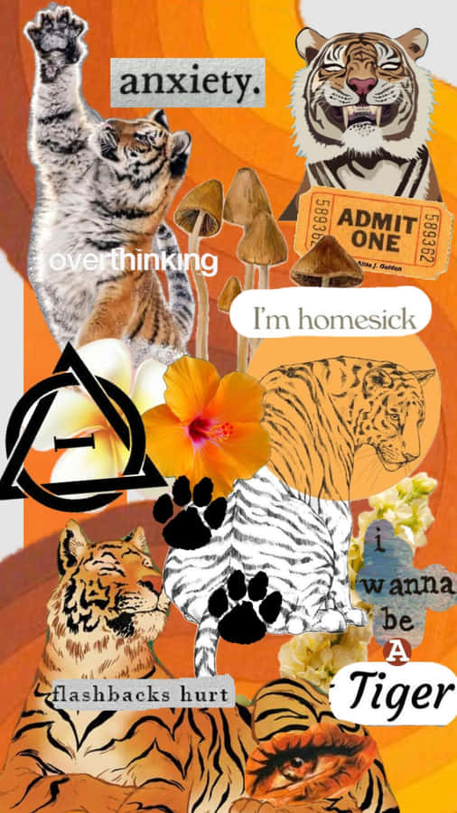 Colagem Temática de Tigre Emoções