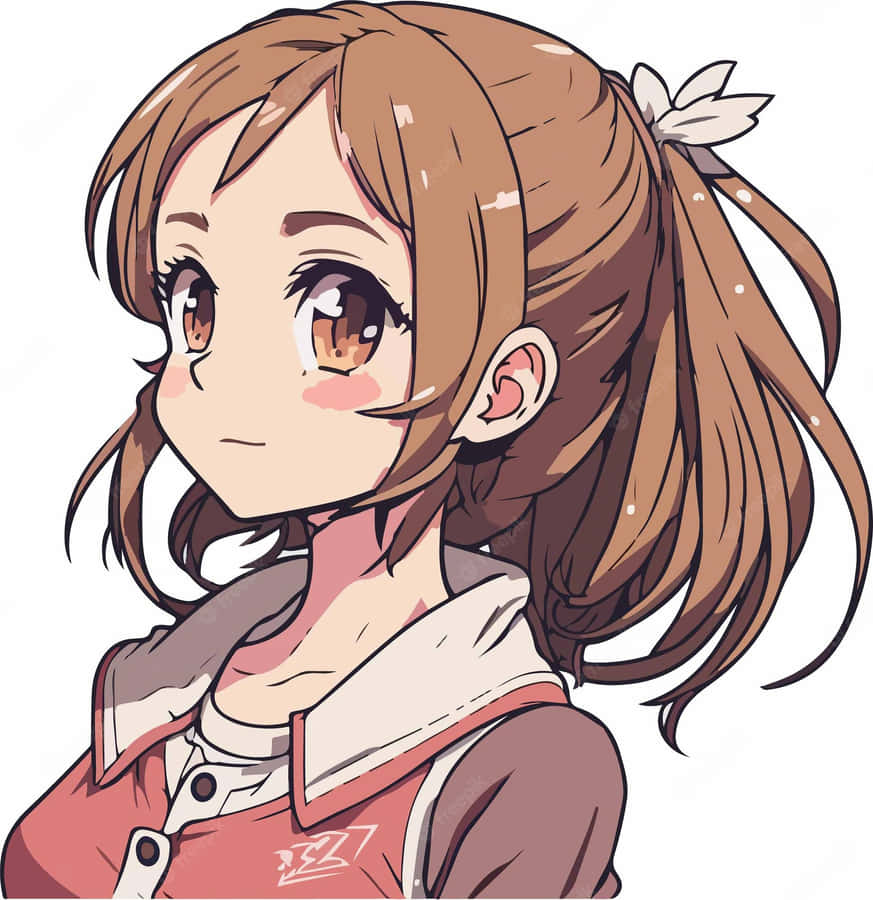 BraunhaarigesMädchen mit passendem Anime-Profilbild.