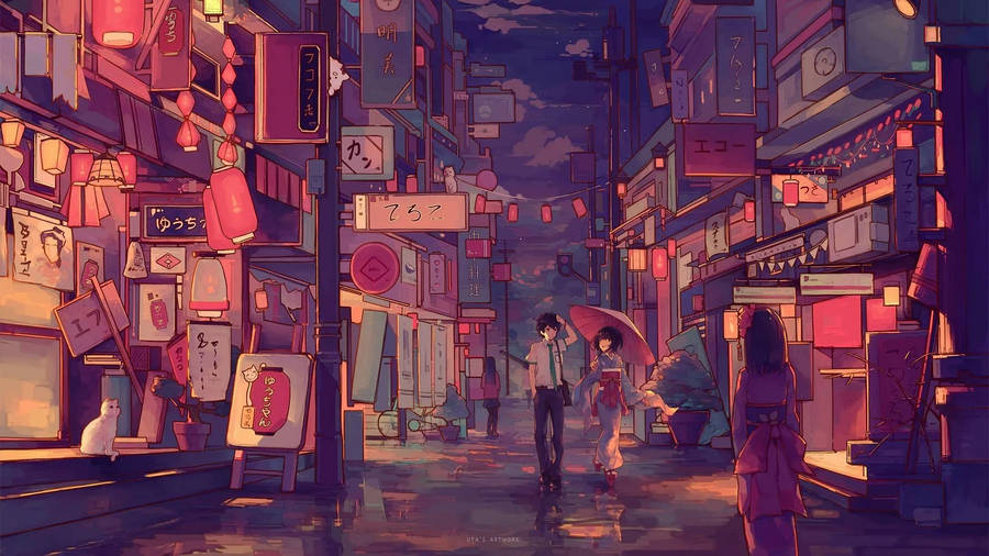 Warm Japanese Aesthetic Street