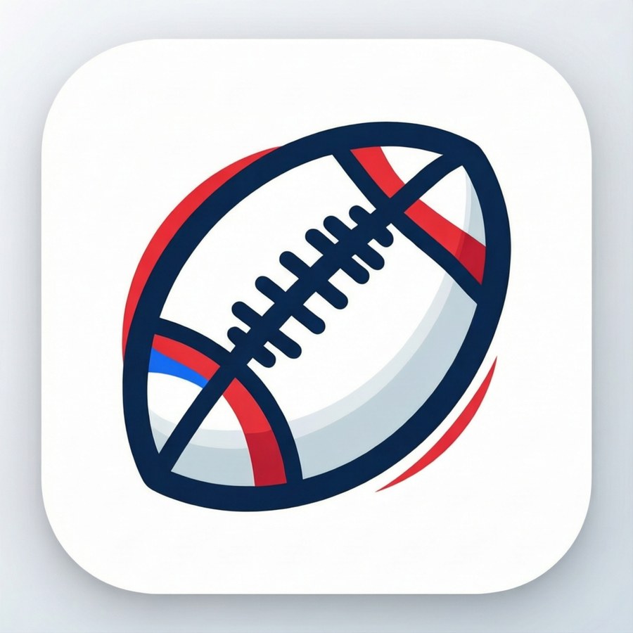 Minimalist flat football icon for game day