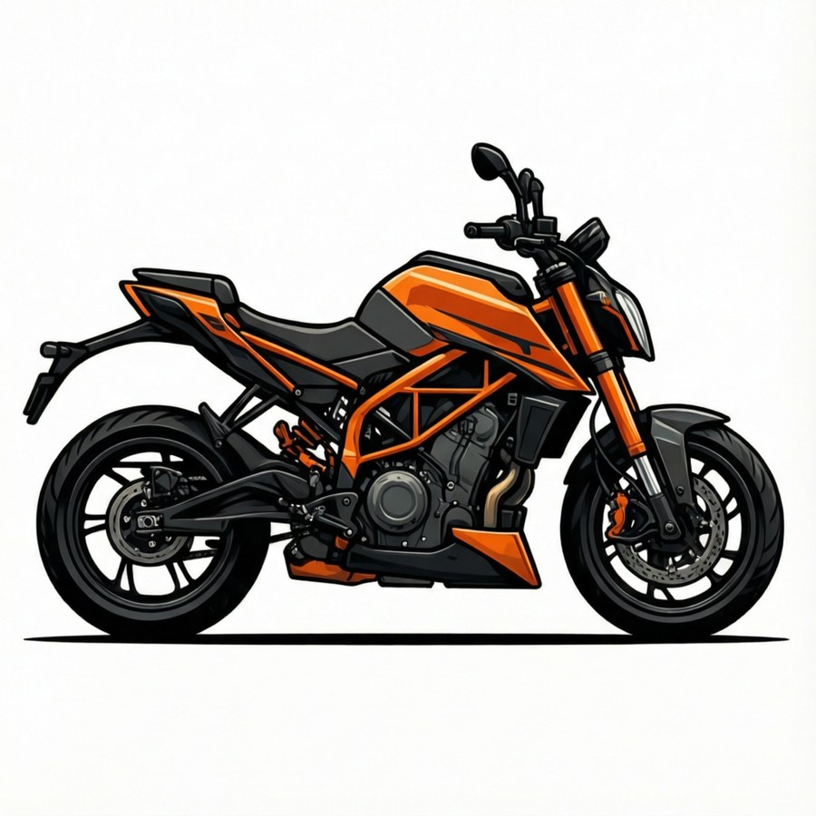 Minimalist flat vector illustration of a Husqvarna motorcycle.