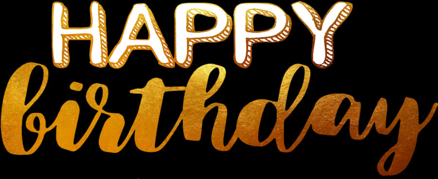 Stylish Gold Happy Birthday