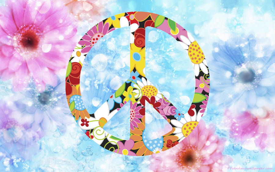 Floral Peace Symbol wallpaper