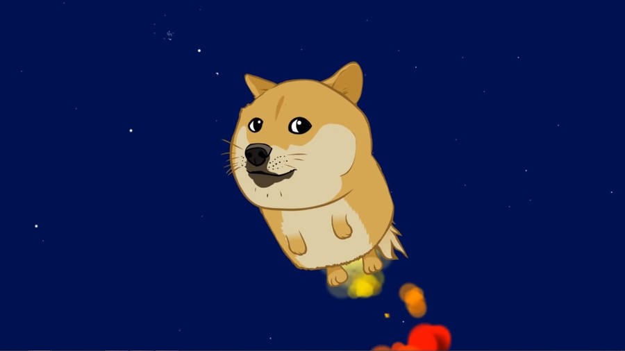 Download Flying Rocket Doge Meme Wallpaper | Wallpapers.com