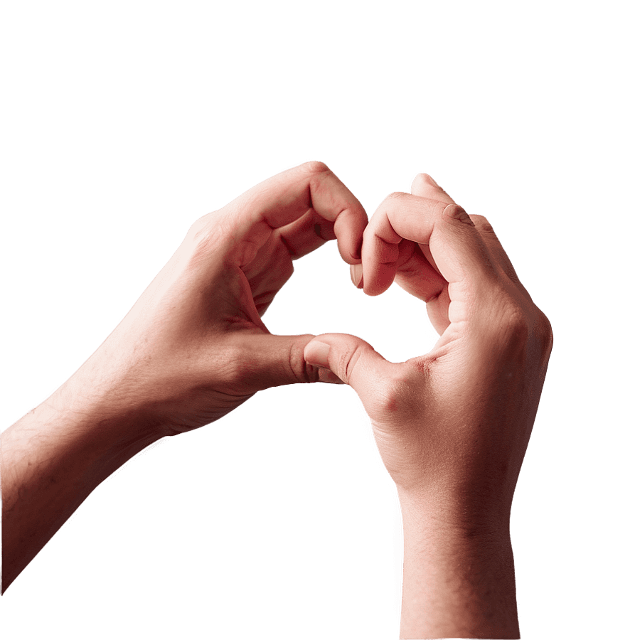 Creative Hand Heart Design PNG mhn