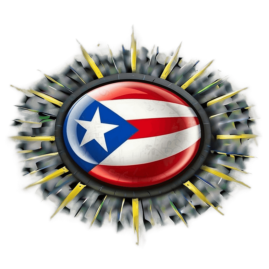Puerto Rican Flag in Circle Shape PNG plx