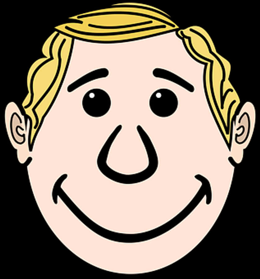Smiling Cartoon Man Head