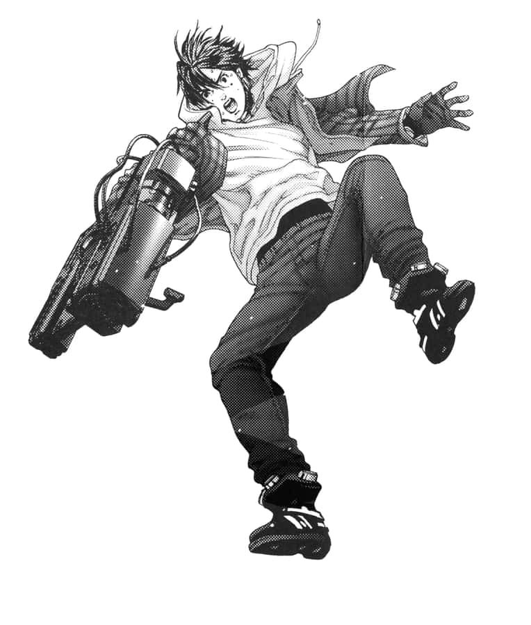 Pose de Ação do Personagem de Anime Gantz