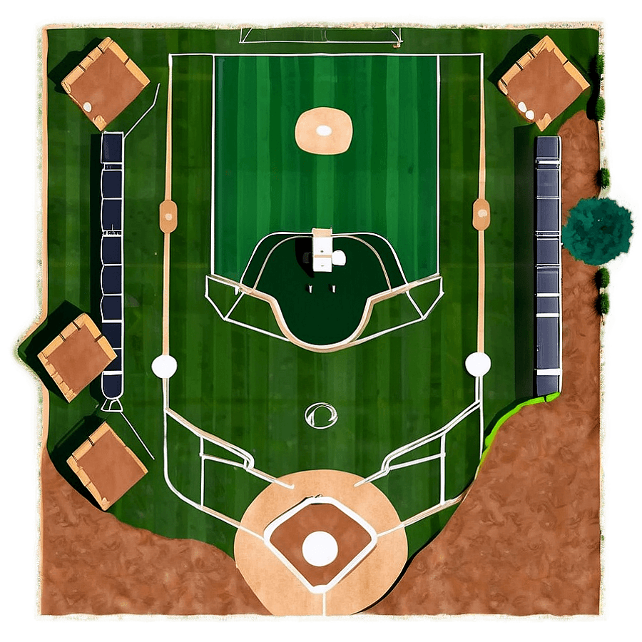 Baseball Field with Base Paths PNG 97