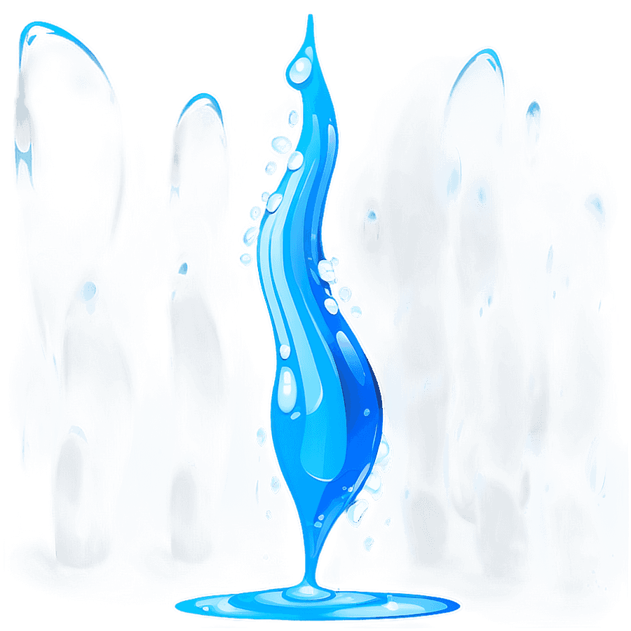 Cartoon Aqua Water Element PNG 06242024