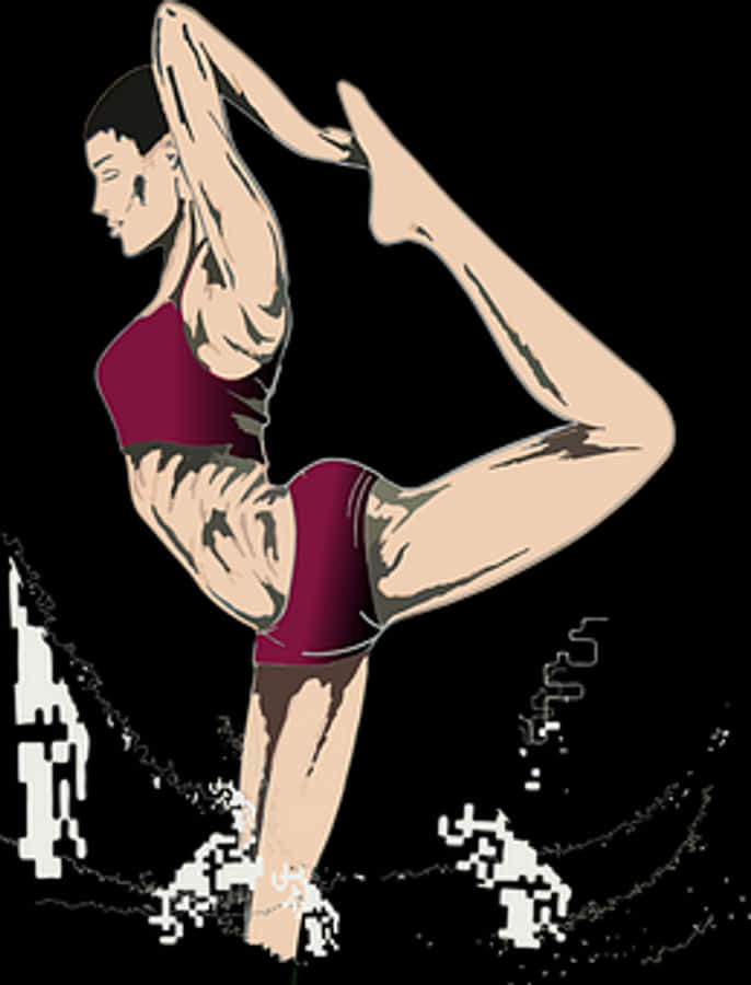 Yoga Pose Athletic Woman Illustration