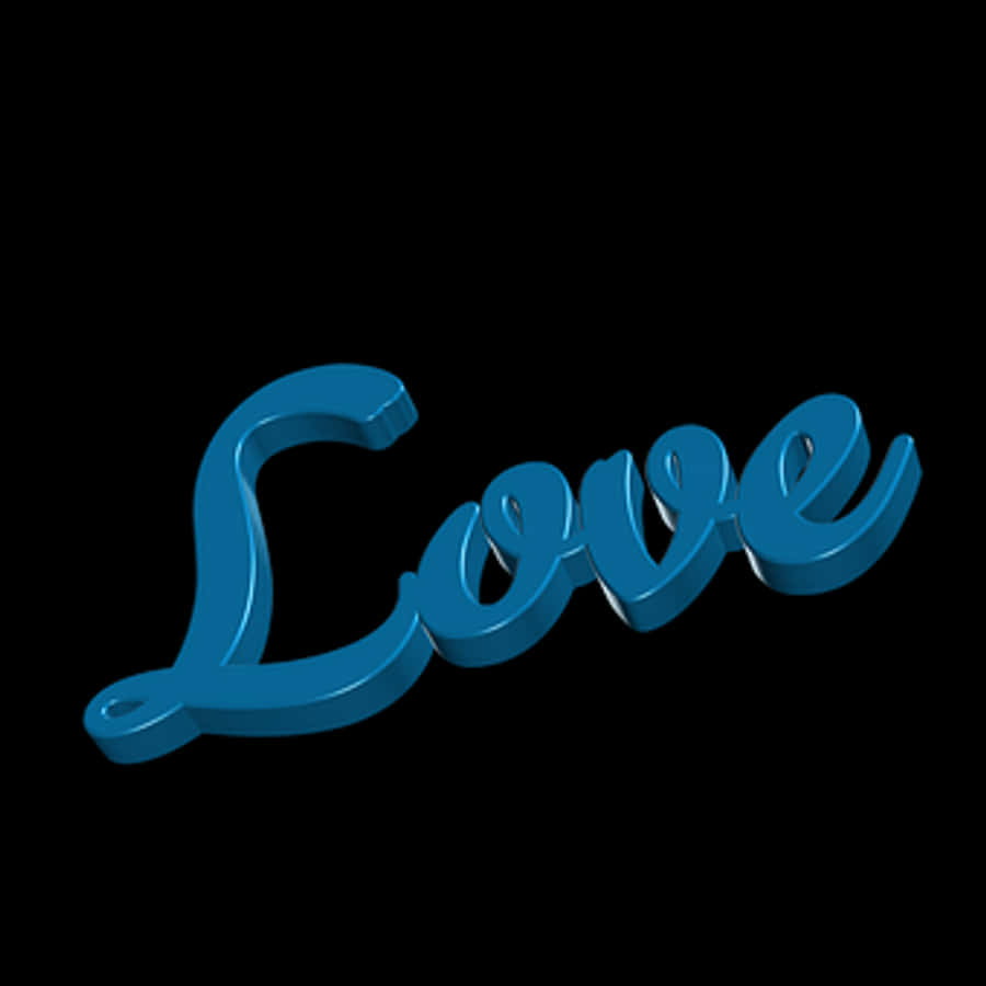 Blue Love3 D Text Art