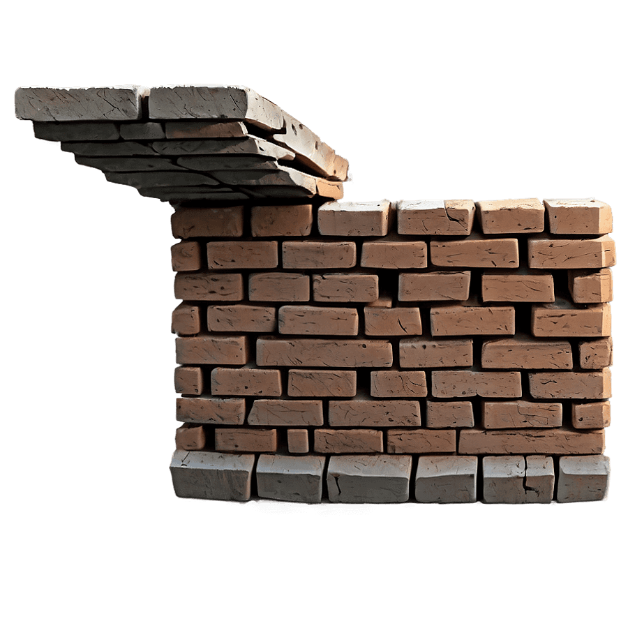 Brick Wall Rubble PNG 05252024