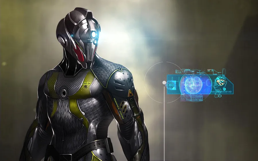 Preview wallpaper digital art, cyber, circuit, mask